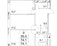 2-комнатная квартира площадью 74.6 кв.м, ул Архитектора Щусева, д. 2к 2 | цена 16 186 484 руб. | www.metrprice.ru