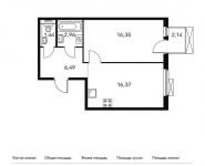 1-комнатная квартира площадью 44.25 кв.м, Складочная ул, 6 | цена 8 496 000 руб. | www.metrprice.ru