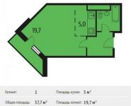 1-комнатная квартира площадью 37.7 кв.м, Кончасть п, 47 | цена 2 548 200 руб. | www.metrprice.ru