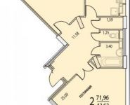 2-комнатная квартира площадью 71.96 кв.м, 3-й микрорайон, 6 | цена 3 374 924 руб. | www.metrprice.ru