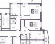 1-комнатная квартира площадью 44 кв.м, Зеленоград, к1554 | цена 3 200 000 руб. | www.metrprice.ru