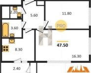 2-комнатная квартира площадью 47.5 кв.м, Осташковское ш. | цена 4 210 880 руб. | www.metrprice.ru