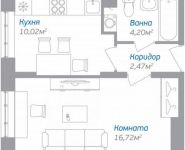 1-комнатная квартира площадью 33.4 кв.м, Внуковское шоссе, вл11А | цена 3 504 000 руб. | www.metrprice.ru