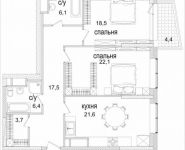 2-комнатная квартира площадью 97 кв.м, Минская улица, 2к2 | цена 46 055 982 руб. | www.metrprice.ru