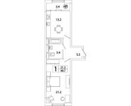 1-комнатная квартира площадью 48.7 кв.м, Рязанский проспект, д.влд 2 | цена 8 371 481 руб. | www.metrprice.ru