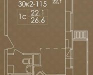 1-комнатная квартира площадью 26.6 кв.м в ЖК "Пятницкие Кварталы", Пятницкие Кварталы мкр | цена 2 125 007 руб. | www.metrprice.ru