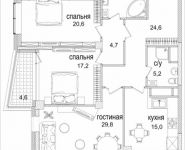 3-комнатная квартира площадью 134 кв.м, Минская улица, 2к2 | цена 59 456 895 руб. | www.metrprice.ru