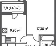 1-комнатная квартира площадью 39.6 кв.м, Стадионная улица, 4 | цена 6 076 224 руб. | www.metrprice.ru