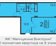 2-комнатная квартира площадью 64.4 кв.м, проспект Ленина, 79, корп.3 | цена 4 248 100 руб. | www.metrprice.ru