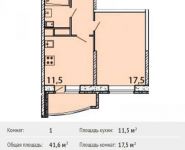 1-комнатная квартира площадью 41 кв.м, Фабричная ул., 6 | цена 3 108 400 руб. | www.metrprice.ru