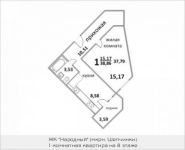 1-комнатная квартира площадью 39.5 кв.м, Народная ул., 23 | цена 2 780 738 руб. | www.metrprice.ru