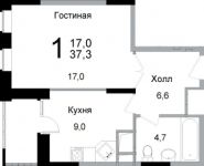 1-комнатная квартира площадью 36 кв.м, Барышевская Роща ул., К15 | цена 3 730 250 руб. | www.metrprice.ru