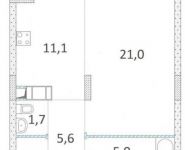 2-комнатная квартира площадью 46.5 кв.м, бульвар Маршала Рокоссовского, 6к1Г | цена 12 000 000 руб. | www.metrprice.ru