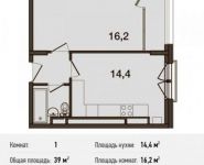 1-комнатная квартира площадью 39 кв.м, Ивановская ул., 1 | цена 3 471 000 руб. | www.metrprice.ru