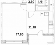 1-комнатная квартира площадью 39.67 кв.м, Лазоревый пр., 3, корп.5 | цена 9 607 796 руб. | www.metrprice.ru