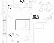 1-комнатная квартира площадью 38.7 кв.м, Строителей ул. | цена 2 070 450 руб. | www.metrprice.ru