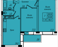 2-комнатная квартира площадью 56 кв.м, Просвещения, 12 | цена 3 017 600 руб. | www.metrprice.ru