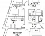 4-комнатная квартира площадью 116 кв.м, Шелепихинская набережная, влд 34, корп.1 | цена 27 840 000 руб. | www.metrprice.ru