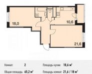 2-комнатная квартира площадью 65.2 кв.м, Сигнальный пр., 5 | цена 11 216 508 руб. | www.metrprice.ru