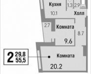 2-комнатная квартира площадью 55.5 кв.м, улица Саморы Машела, 5 | цена 7 548 000 руб. | www.metrprice.ru