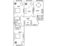 3-комнатная квартира площадью 88.1 кв.м, Рязанский проспект, д.влд 2 | цена 13 687 304 руб. | www.metrprice.ru