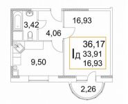 1-комнатная квартира площадью 37 кв.м, Советская улица, 8 | цена 2 109 000 руб. | www.metrprice.ru