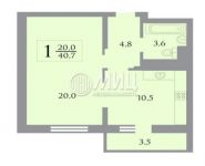 1-комнатная квартира площадью 40.7 кв.м,  | цена 2 700 000 руб. | www.metrprice.ru
