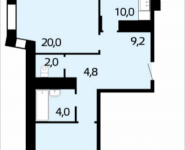 2-комнатная квартира площадью 65.8 кв.м, Триумфальная, 10 | цена 5 175 170 руб. | www.metrprice.ru