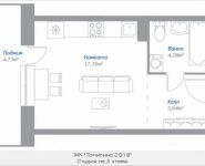 1-комнатная квартира площадью 26.49 кв.м, Новорязанское шоссе, 15, корп.15 | цена 1 925 823 руб. | www.metrprice.ru