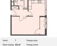 1-комнатная квартира площадью 43 кв.м, Ивановская ул., 1 | цена 3 922 100 руб. | www.metrprice.ru