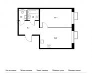 1-комнатная квартира площадью 40.7 кв.м, Саларьево д, Новая 2-я ул, 23с1 | цена 5 404 960 руб. | www.metrprice.ru