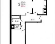 2-комнатная квартира площадью 60 кв.м, Шестая ул., 17 | цена 3 910 861 руб. | www.metrprice.ru