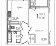 1-комнатная квартира площадью 38.23 кв.м, Михайлова, 31, корп.31 | цена 5 315 851 руб. | www.metrprice.ru