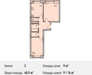2-комнатная квартира площадью 48.9 кв.м, Потаповская Роща ул, 1к1 | цена 6 356 022 руб. | www.metrprice.ru