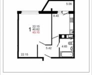 1-комнатная квартира площадью 42.6 кв.м, Шестая, 11 | цена 3 313 198 руб. | www.metrprice.ru