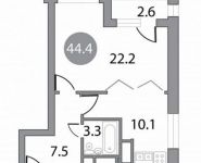 1-комнатная квартира площадью 44 кв.м, Кирова ул., 12К3 | цена 6 967 381 руб. | www.metrprice.ru