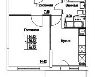 1-комнатная квартира площадью 37.52 кв.м, 2-я Муравская | цена 5 048 991 руб. | www.metrprice.ru