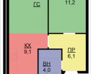 2-комнатная квартира площадью 42.3 кв.м, Бачуринская, корп.4 | цена 4 822 200 руб. | www.metrprice.ru