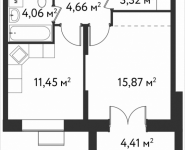 1-комнатная квартира площадью 41.57 кв.м, Фабрициуса | цена 7 332 948 руб. | www.metrprice.ru