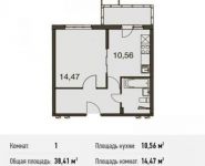 1-комнатная квартира площадью 38.4 кв.м, Родниковая ул. | цена 3 940 866 руб. | www.metrprice.ru