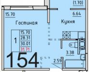 1-комнатная квартира площадью 31.71 кв.м, Расторгуевское шоссе, 24 | цена 2 679 495 руб. | www.metrprice.ru