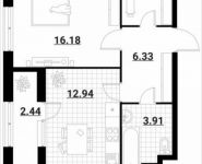 1-комнатная квартира площадью 45.9 кв.м, Тайнинская ул., 9 | цена 6 920 712 руб. | www.metrprice.ru