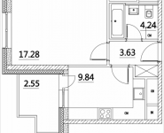 1-комнатная квартира площадью 37.54 кв.м, Лазоревый пр., 3 | цена 8 088 218 руб. | www.metrprice.ru