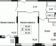 2-комнатная квартира площадью 63 кв.м, Щелково платф, 1 | цена 3 673 530 руб. | www.metrprice.ru