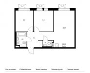 2-комнатная квартира площадью 56.3 кв.м,  | цена 5 860 830 руб. | www.metrprice.ru