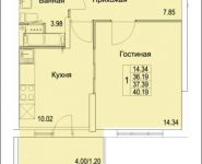 1-комнатная квартира площадью 40 кв.м, Муравская 2-я ул. | цена 4 148 703 руб. | www.metrprice.ru