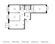 3-комнатная квартира площадью 88.8 кв.м, жилой комплекс Саларьево Парк, к13/1 | цена 10 540 560 руб. | www.metrprice.ru