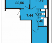 2-комнатная квартира площадью 61.34 кв.м, улица Юности, 2А | цена 4 937 870 руб. | www.metrprice.ru