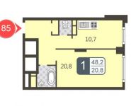 1-комнатная квартира площадью 48.2 кв.м в ЖК "Богородский", Маршала Рокоссовского бульвар, д.6к1 | цена 7 481 000 руб. | www.metrprice.ru