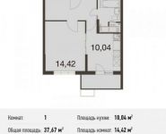 1-комнатная квартира площадью 37.7 кв.м, улица Золоторожский Вал, 11с20 | цена 5 356 241 руб. | www.metrprice.ru
